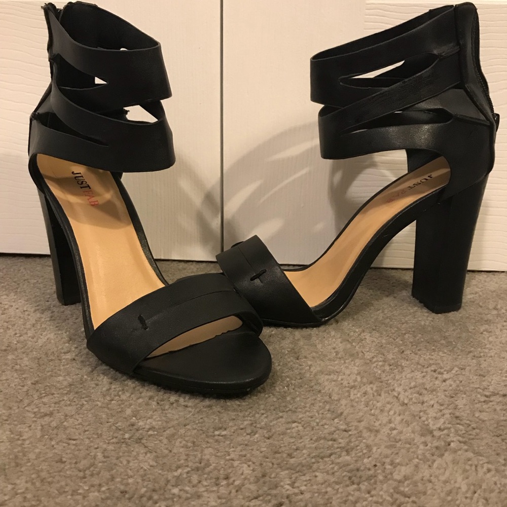 Black Ankle Strap Heels